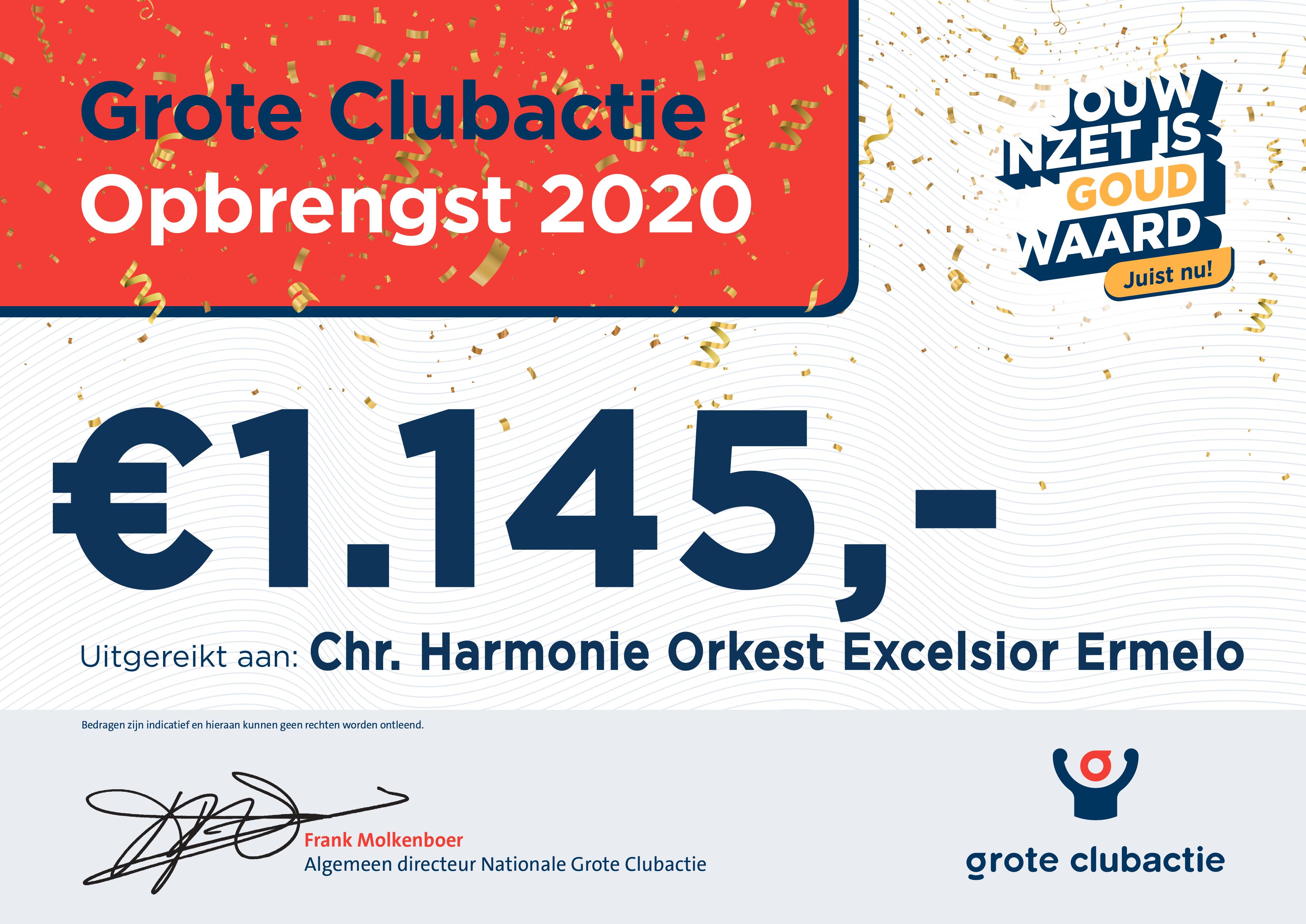 Cheque Grote Clubactie